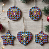 Skirving Tartan Crest Christmas Ceramic Ornament